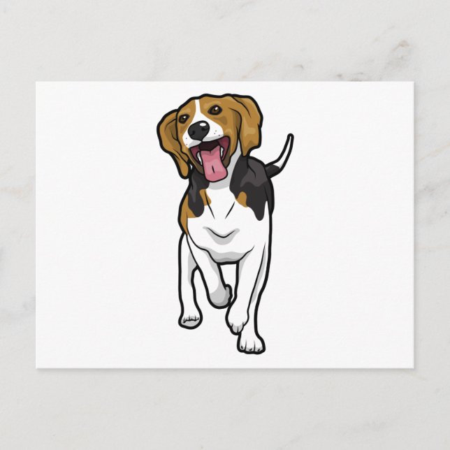 Happy Beagle Postkarte (Vorderseite)