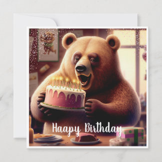 Happy bear Birthday Card Feiertagskarte