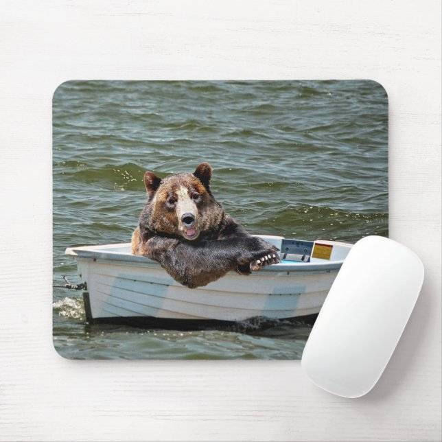 Happy Bear in Dinghy Mousepad (Mit Mouse)