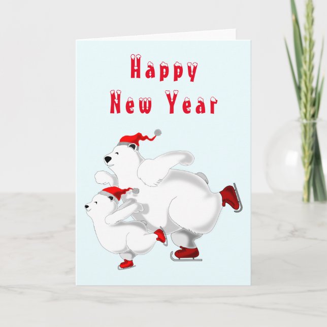 Happy Bears Happy New Year Card Karte (Vorderseite)