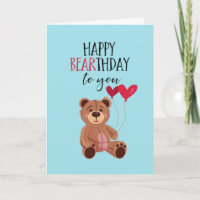 Happy Bearthday Niedlich Teddy Bear Pun Funny Gebu