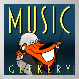 Happy Beaver 9" x 9" Poster: Music Geekery Poster