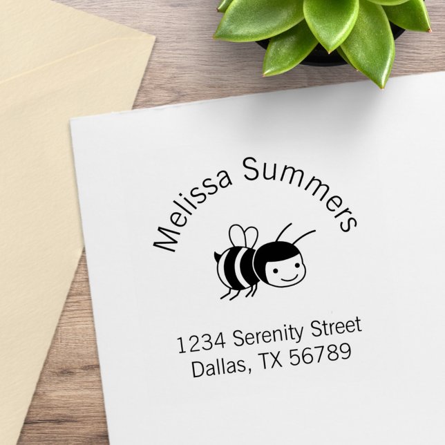 Happy Bee-Adresse Gummistempel (Von Creator hochgeladen)