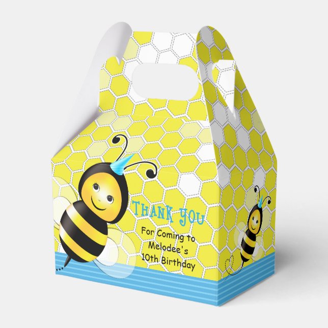Happy Bee Birthday Gable Box Geschenkschachtel (Vorderseite)