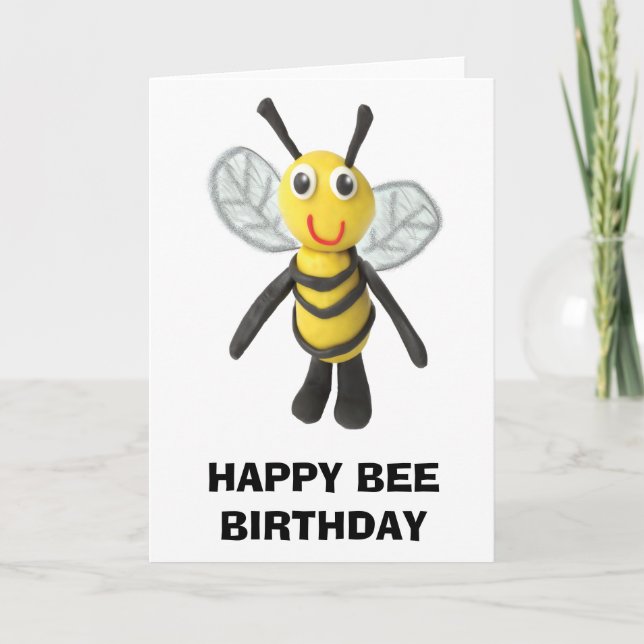 Happy Bee Birthday Karte (Vorderseite)