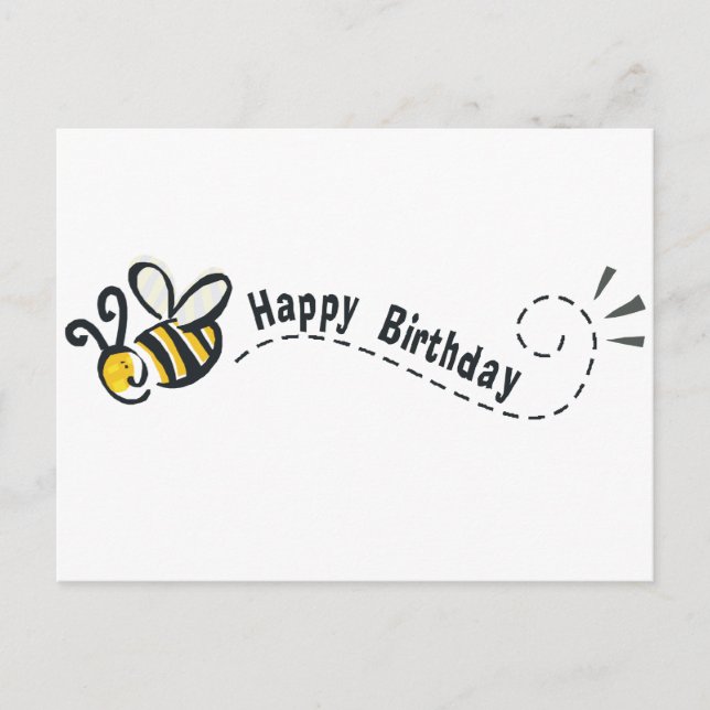 Happy Bee Birthday! Postkarte (Vorderseite)