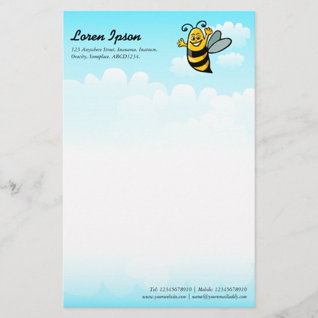 Happy Bee Briefpapier (Vorderseite)