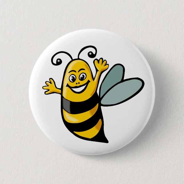 Happy Bee Button (Vorderseite)
