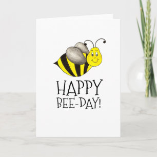 Happy Bee Day Bday Gelbe Hummel Geburtstagskarte Karte