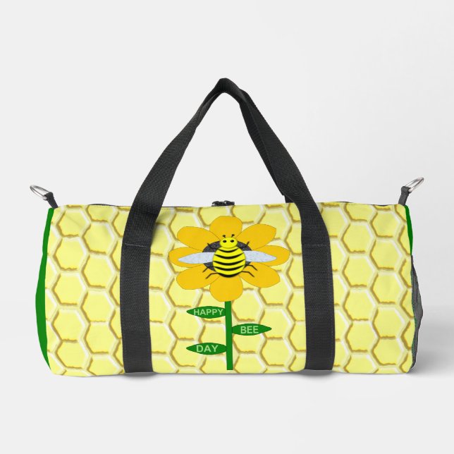 Happy Bee Day Birthday Bumblebee Duffle Bag (Vorderseite)