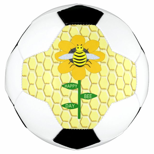 Happy Bee Day Birthday Bumblebee Fußball (Vorderseite)