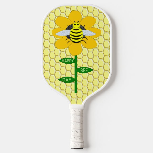 Happy Bee Day Birthday Bumblebee Pickleball Schläger (Vorderseite)
