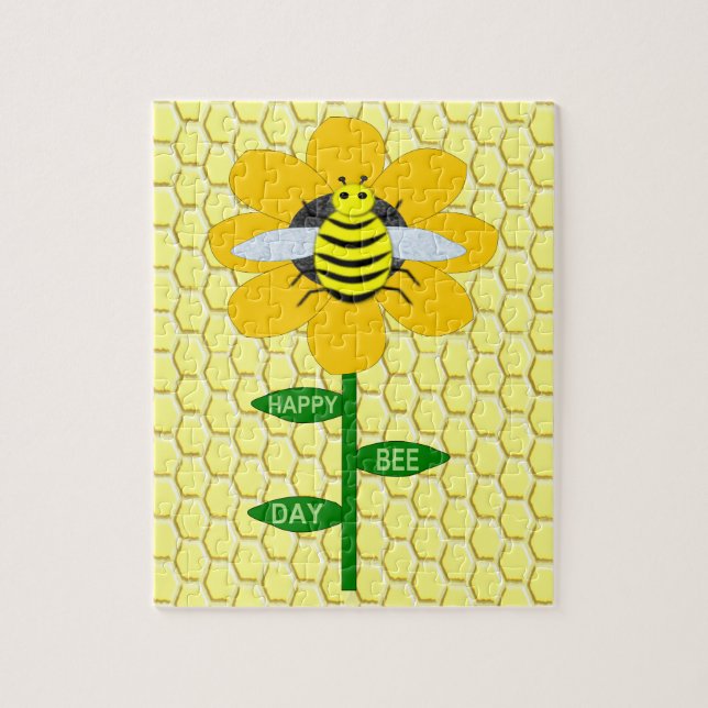 Happy Bee Day Birthday Bumblebee Puzzle (Vertikal)