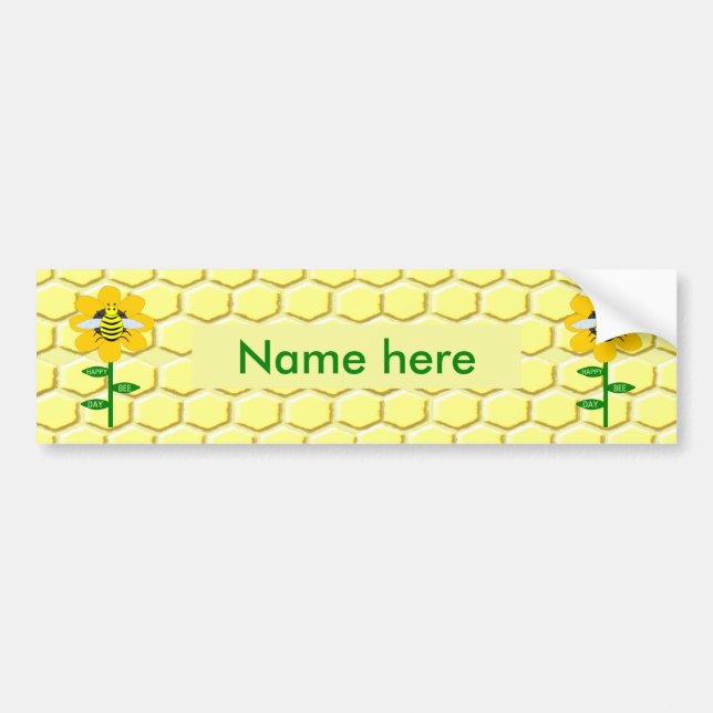 Happy Bee Day Birthday Hummel Custom Autoaufkleber (Vorne)