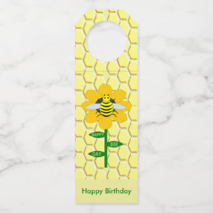 Happy Bee Day Birthday Hummel Custom Flaschenanhänger