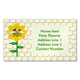 Happy Bee Day Birthday Hummel Custom Magnetische Visitenkarte