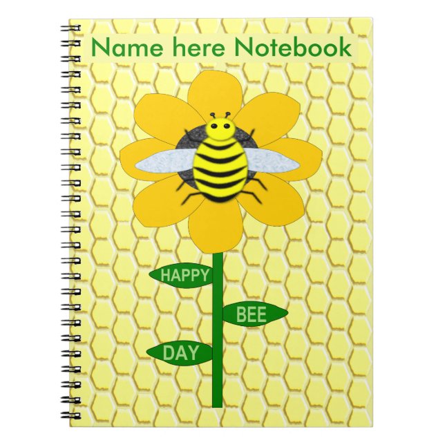 Happy Bee Day Birthday Hummel Custom Notizblock (Vorderseite)