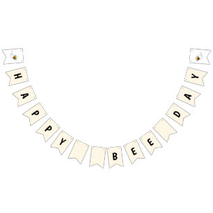 Happy Bee Day Birthday Wimpelkette