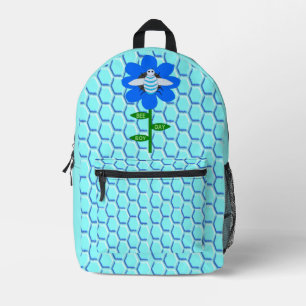 Happy Bee Day Boy Blue Birthday Bumblebee Bedruckter Rucksack