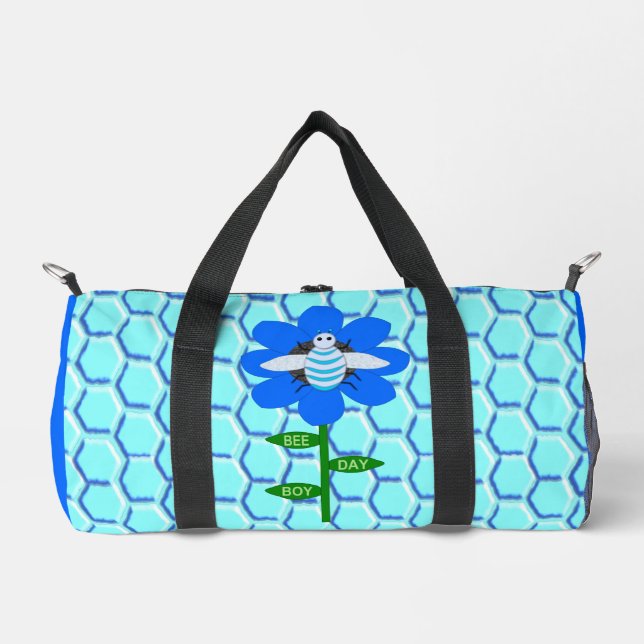 Happy Bee Day Boy Blue Birthday Bumblebee Duffle Bag (Vorderseite)