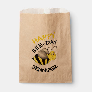 Happy Bee Day Bumblebee Yellow Bumble Bee Birthday Geschenktütchen