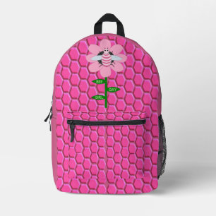 Happy Bee Day Girl Pink Birthday Hummel Bedruckter Rucksack