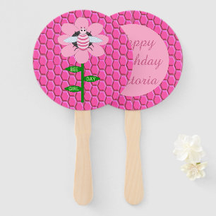 Happy Bee Day Girl Pink Birthday Hummel Fächer