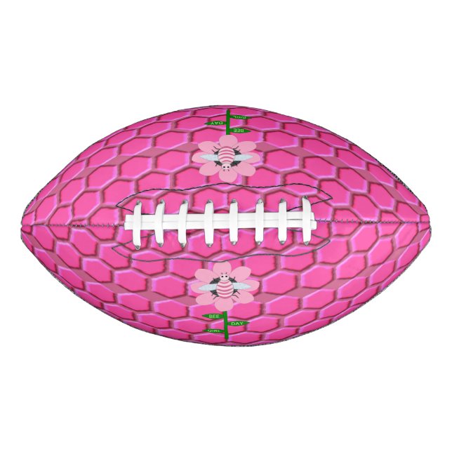 Happy Bee Day Girl Pink Birthday Hummel Football (Vorderseite)
