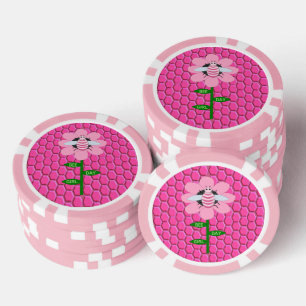 Happy Bee Day Girl Pink Birthday Hummel Pokerchips