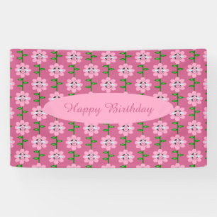 Happy Bee Day Girl Pink Geburtstag Hummel Custom Banner