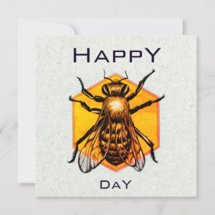 Happy Bee Day Modern Funny Honey Bee Birthday Card Einladung