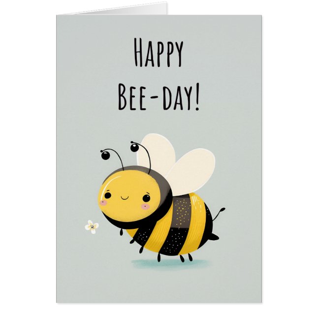 Happy Bee Day | Niedliche Hummelkarte Geburtstag (Vorne)