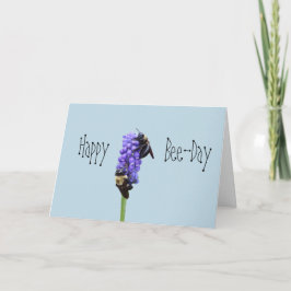 Happy Bee Day Sweet Bee Blue Birthday Card Karte