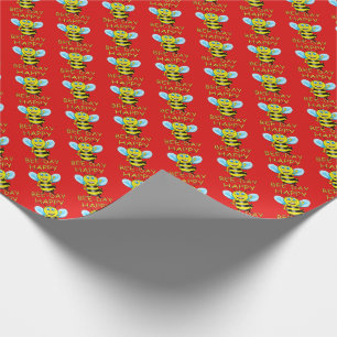 Happy Bee Day Wrapping Paper Geschenkpapier