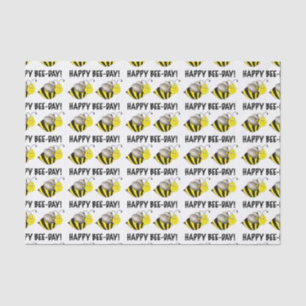 Happy Bee Day Yellow Bumblebee Birthday Bday Bug Seidenpapier