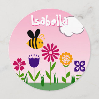 Happy Bee Flower Garden BIRTHTAG Einladung