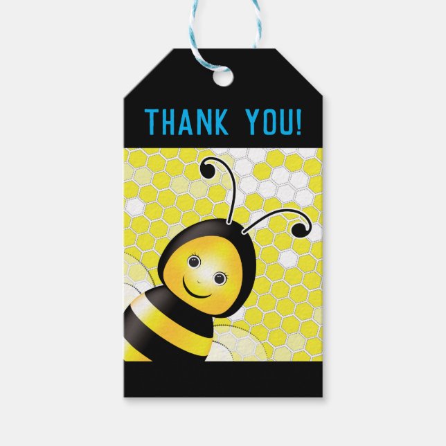 Happy Bee Gift Tag Geschenkanhänger (Vorderseite)