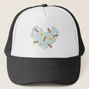 Happy Bee Heart Truckerkappe