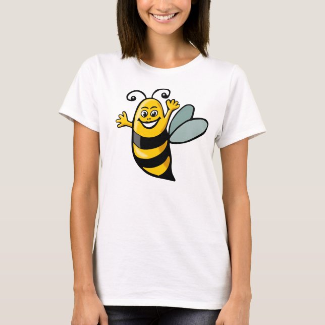 Happy Bee - Maßgeschneidert T-Shirt (Vorderseite)