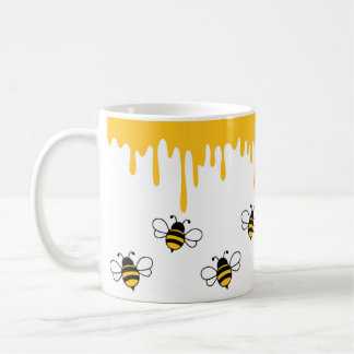 Happy Bee Niedlich Funny Honey Pattern Kaffeetasse