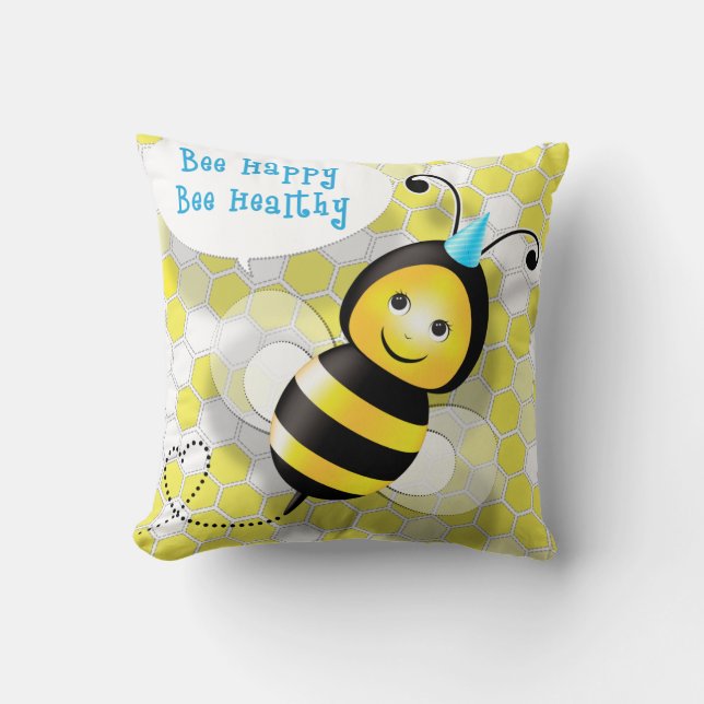 Happy Bee Pillow Kissen (Vorderseite)