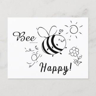 Happy Bee Postcard Postkarte