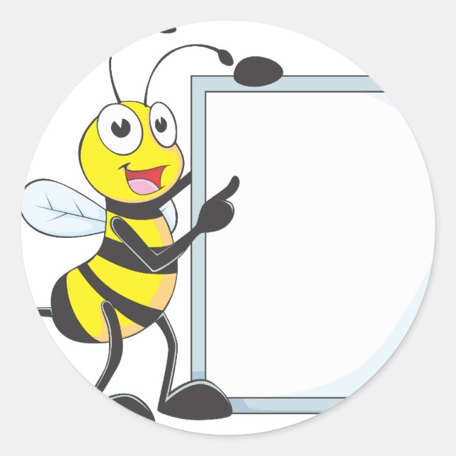 Happy Bee Runder Aufkleber (Vorderseite)