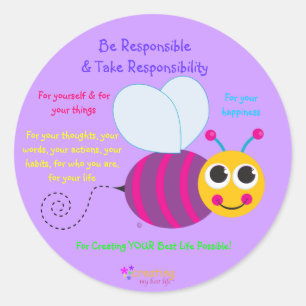 Happy Bee Sticker - groß