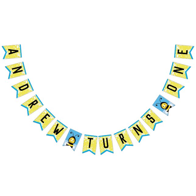 Happy Bee Theme Birthday Bunting Flags Wimpelkette (Alle)