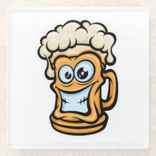 Happy Beer Tasse, Funny Illustration Glasuntersetzer