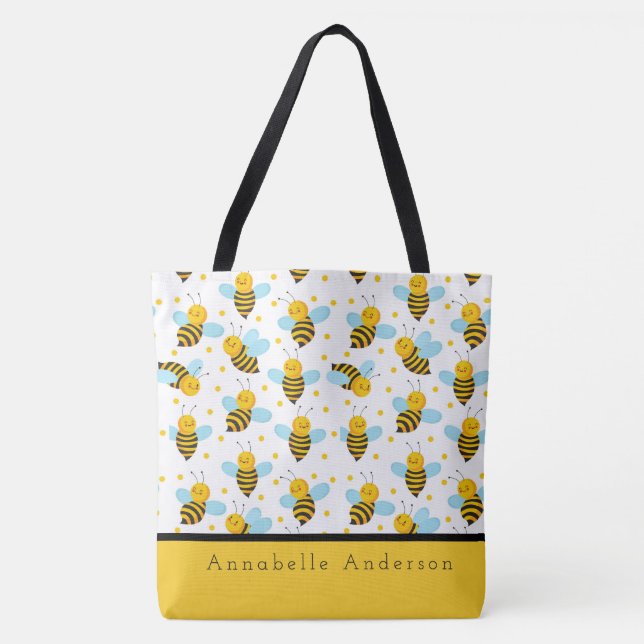 Happy Bees personalize Tote Bag (Vorderseite)