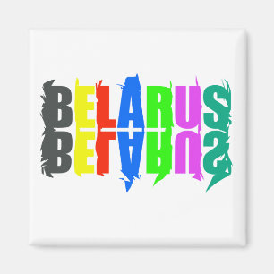 Happy Belarus - farbenfrohe Briefe Magnet