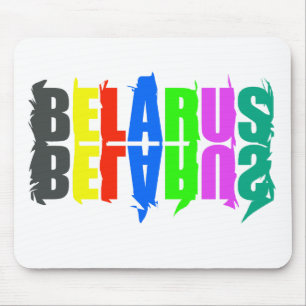 Happy Belarus - farbenfrohe Briefe Mousepad