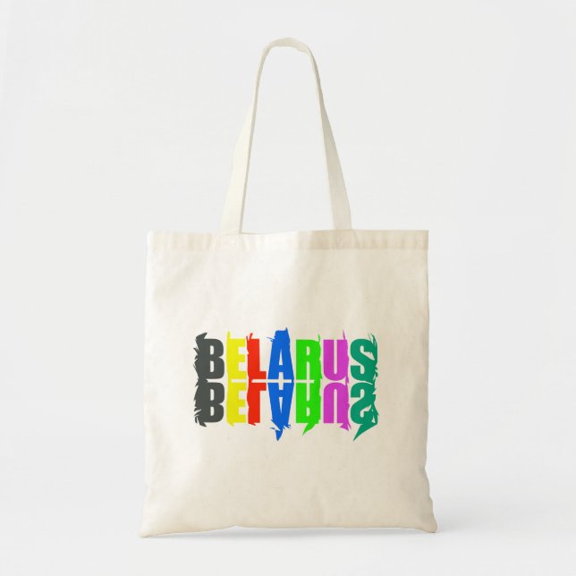Happy Belarus - farbenfrohe Briefe Tragetasche (Vorne)